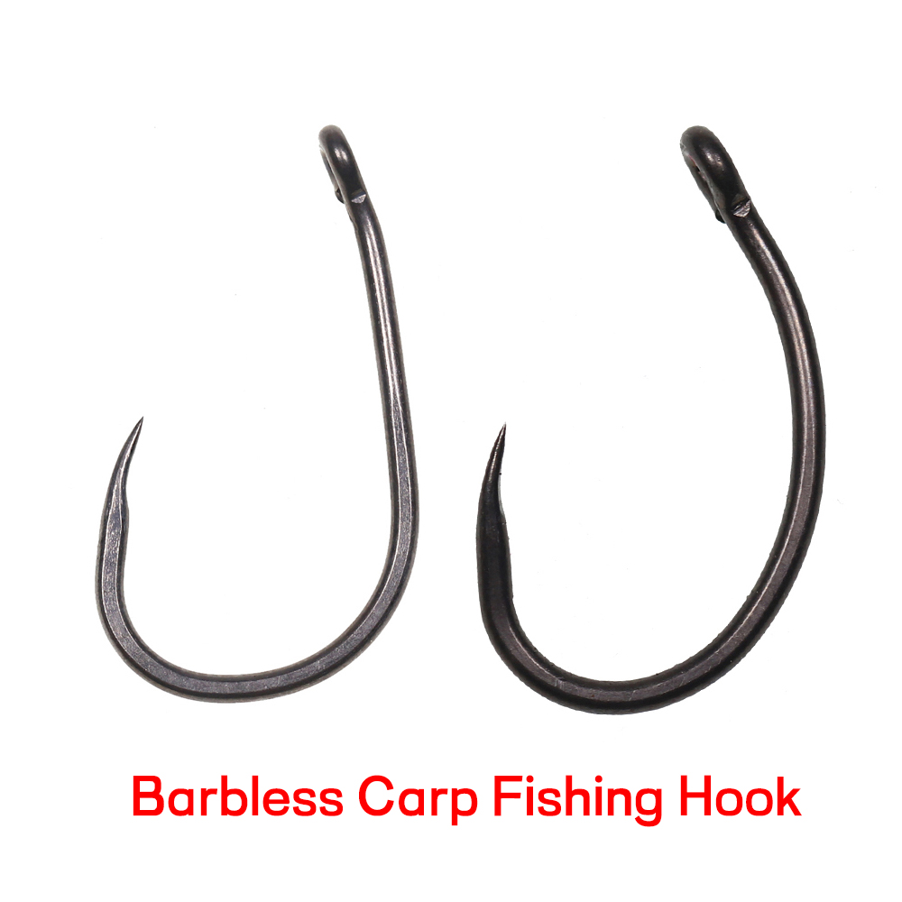 50PCS Matt Black Carp Fishing  - đánh giá và giá Fishing Hook Barbless