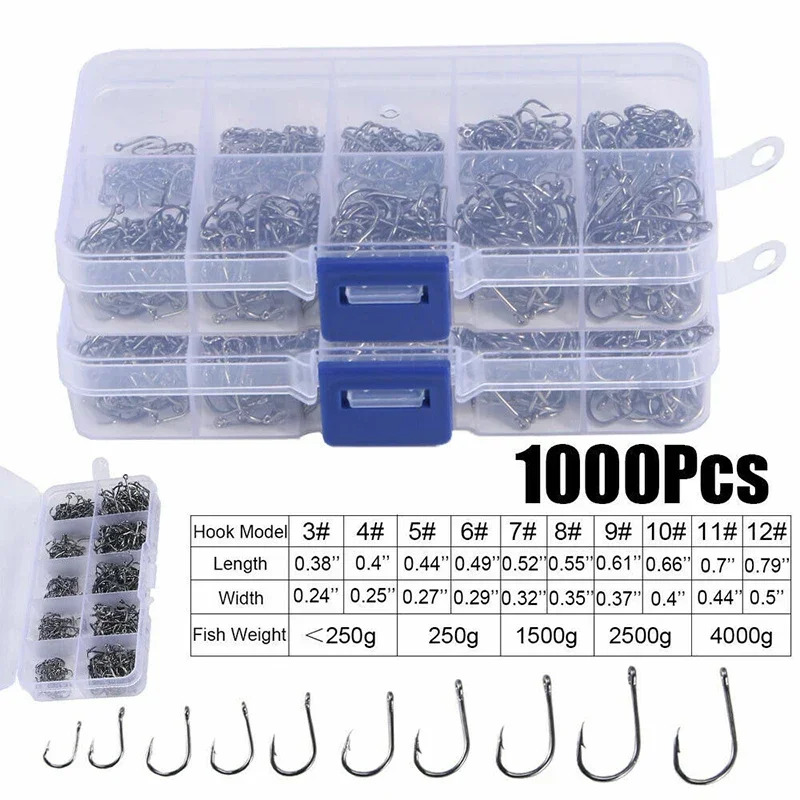50-1600Pcs/BoxFishing Hooks Ca - đánh giá và giá Fishing Hook Assortment