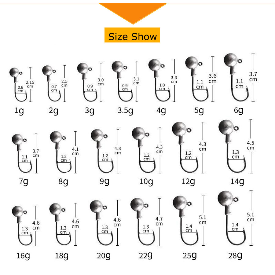 WODJYJ 1g 2g 3g 4g 5g 7g 8g 10 - đánh giá và giá Fishing Hook Assortment