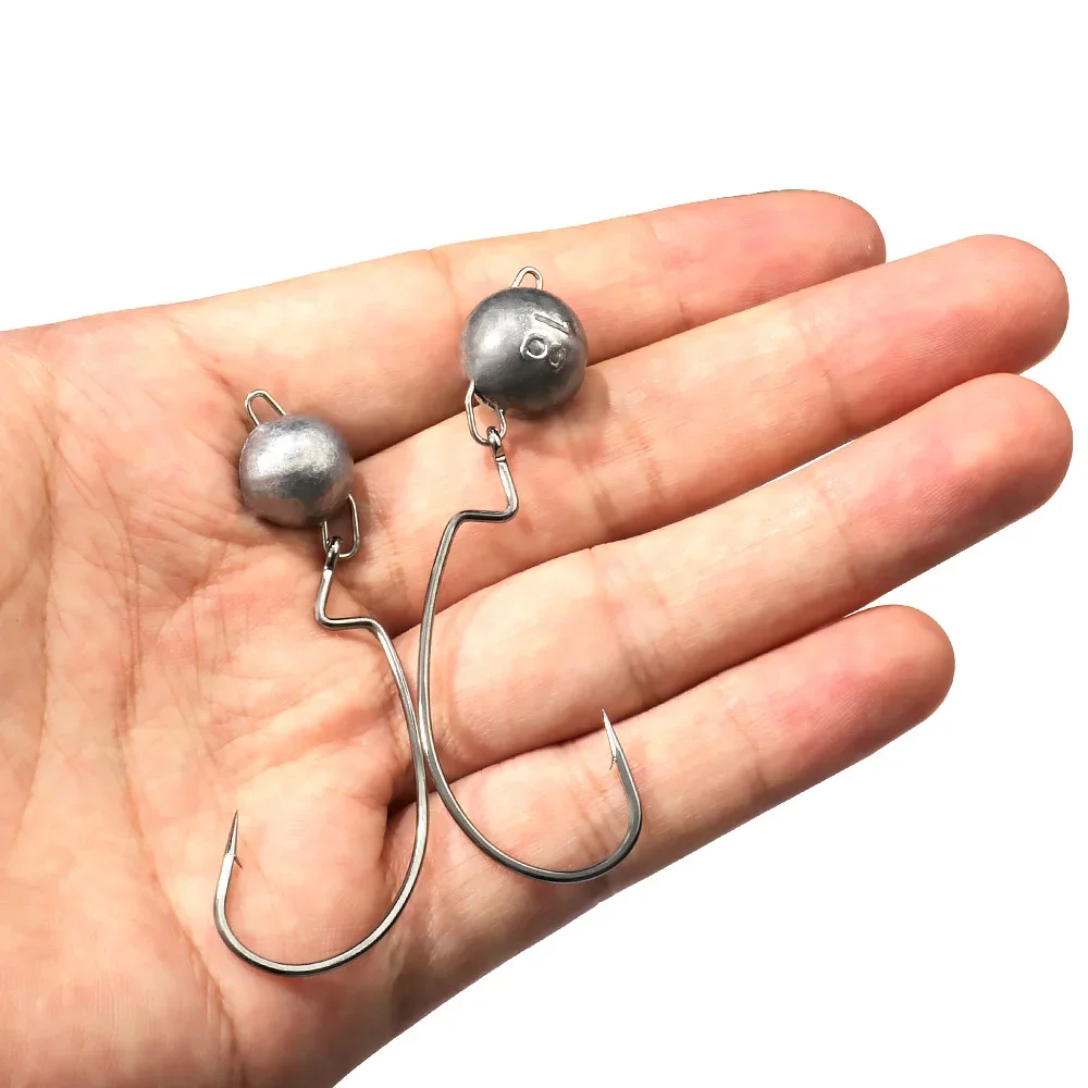 5pcs Metal Jig Head Worm Hooks - đánh giá và giá Fishing Hook Offset